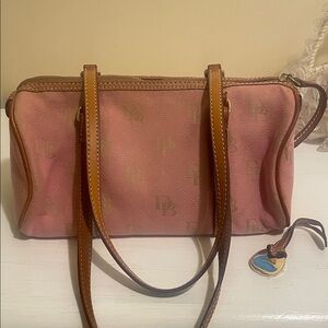 Dooney & Bourke Pink and Brown Shoulder Bag